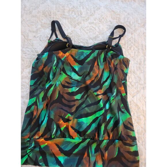 Kim Gravel Exotic Palms Size Plus 12 Tankini Top A629536 NWOT - Picture 6 of 9